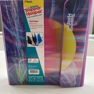 Retro 90s inspired Trapper Keeper Mead binder with 2 folders